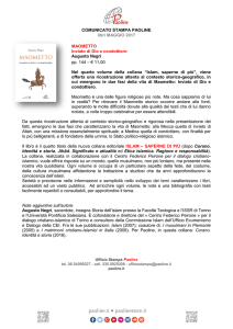 COMUNICATO STAMPA PAOLINE libri MAGGIO 2017 MAOMETTO