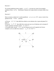 Esercizio 1 Tre cariche puntiformi positive uguali a 4×10−8C si