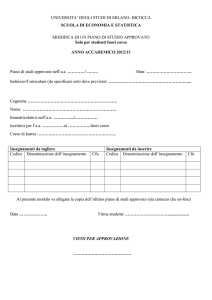modifica piano fuori corso