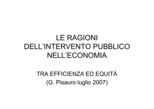 LE RAGIONI DELL`INTERVENTO PUBBLICO NELL`ECONOMIA