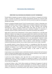 Cenni storici sulla psicologia dell`emergenza