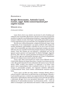 Sergio Benvenuto, Antonio Lucci, Lacan, oggi. Sette