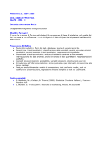 Precorso a.a. 2014-2015 COD. 20356 STATISTICA CLAPI – MM