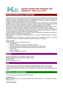 CENTRO DIURNO PER PERSONE CON DISABILITA` “NOI E GLI