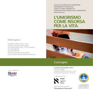 l`umorismo come risorsa per la vita - Piacenza