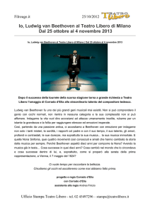 Io, Ludwig van Beethoven al Teatro Libero di Milano Dal 25 ottobre
