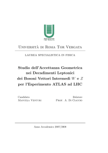 Universit`a di Roma Tor Vergata Studio dell`Accettanza Geometrica