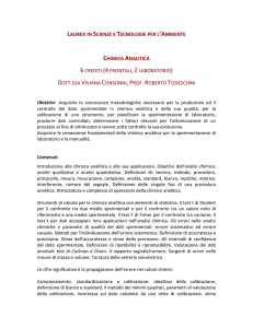 PROGRAMMA DEL CORSO DI CHEMIOMETRIA