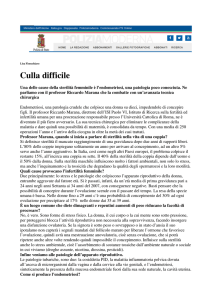 Culla difficile - Riccardo Marana ginecologo roma professore