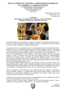 LEGA NAZIONALE CONTRO LA PREDAZIONE DI ORGANI E LA