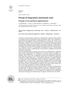 Principi di integrazione nutrizionale orale