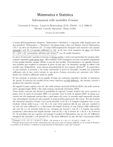 Matematica e Statistica