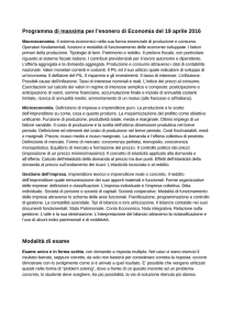 Programma di massima per l`esonero di Economia del 19 aprile