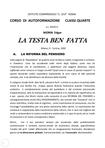 Intervento formativo su La testa ben fatta di Edgar Morin