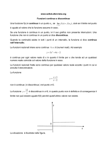 www.sefed.altervista.org Funzioni continue e discontinue Una