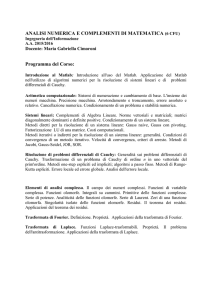 ANALISI NUMERICA E COMPLEMENTI DI MATEMATICA (6 CFU