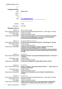 Curriculum Vitae - Università degli Studi del Sannio