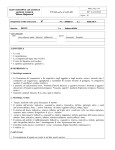 PROGRAMMA SVOLTO A) FONETICA • La crasi. • L`assimilazione