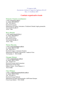 Recapiti degli organizzatori
