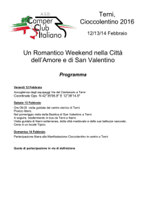 Terni, Cioccolentino 2016 Un Romantico Weekend nella Città dell