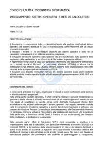 sistemi operativi e reti di calcolatori