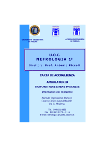 Carta di accoglienza (ambulatorio trapianti Rene/Rene e Pancreas)
