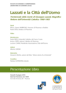 Lazzati e la Città dell`Uomo - Università Cattolica del Sacro Cuore