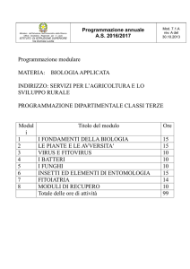 BIOLOGIA APPLICATA CLASSE TERZA