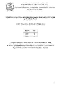 CORSO DI ECONOMIA GENERALE AGRARIA E