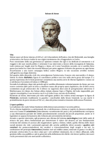 Solone di Atene Vita Solone nasce ad Atene intorno al 640 a.C. ed è