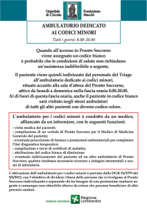 ambulatorio dedicato ai codici minori
