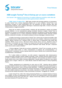 ABB sceglie Technyl One di Solvay per un nuovo contattore