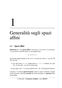 Generalit`a sugli spazi affini