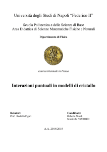 Interazioni puntuali in modelli di cristallo
