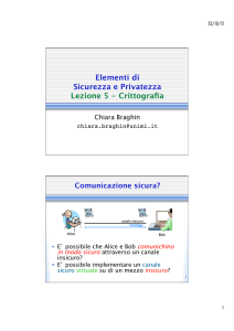Crittografia - unimi, Crema