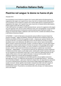 Piastrine nel sangue, le donne ne hanno di più