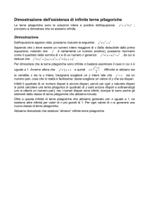 Dimostrazione dell`esistenza di infinite terne pitagoriche