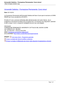 Università Cattolica - Formazione Permanente: Corsi minori