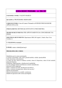 Valenti Marco - Metodi Quantitativi e Psicometria