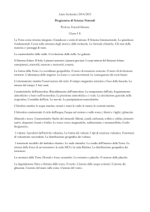 Anno Scolastico 2014/2015 Programma di Scienze