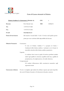 chimica analitica i e laboratorio 1