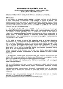 Validazione del P/ace CDT conf. kit Metodica in elettroforesi