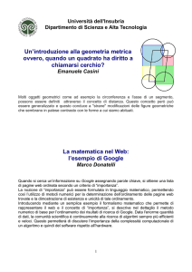 Un`introduzione alla geometria metrica ovvero, quando un quadrato