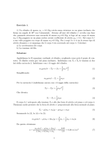 Esercizio 1. 1) Un cilindro di massa m1 = 0.5 Kg rotola senza