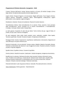 Programma di Chimica Generale e Inorganica – DUA