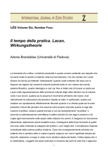 Il tempo della pratica - International Journal of Zizek Studies