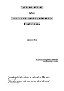 CARTA DEI SERVIZI RSA CASA DI CURA PADRE ANNIBALE DI