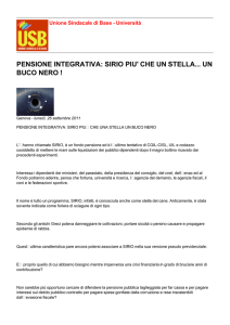 pensione integrativa: sirio piu` che un stella... un buco nero