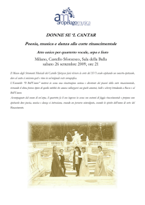 L CANTAR Poesia, musica e danza alla corte rinascimentale