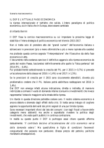IL DEF E L`ATTUALE FASE ECONOMICA la ripresa internazionale e